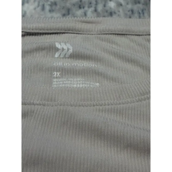 All in Motion Womens Light Beige Twist Front Long Sl. Athletic‎ Top Size 2X NWT - Image 2