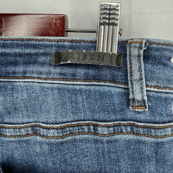 Risen Jeans High Rise Cropped Straight Leg Raw Hem Denim Size 30/11 - Image 4