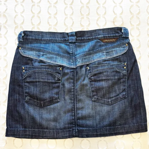 Citizens‎ of Humanity Vintage Y2K Patchwork Denim Mini Skirt size 9 - Image 2