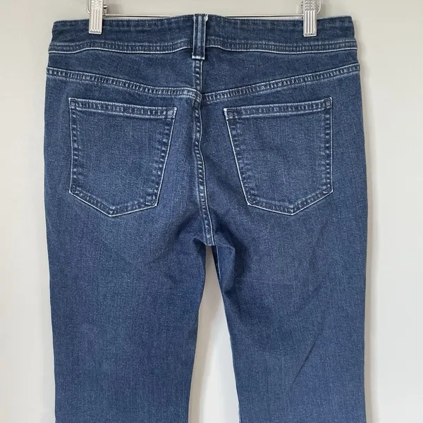 GAP '70s Flare Low Rise Denim Jeans Pants Blue Cotton Women's Size 10 Petite - Image 4