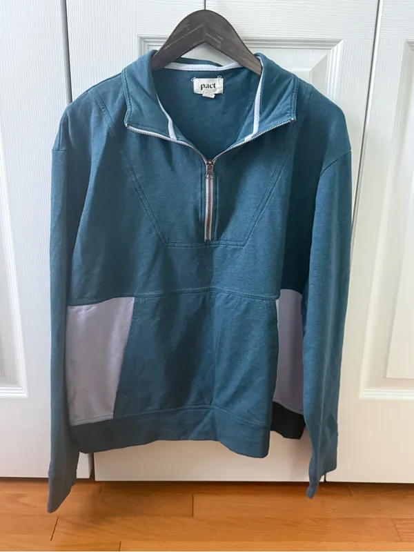 Pact Perfectly Lightweight Quarter Zip in Grape Leaf/Wild Orchid - Image 2