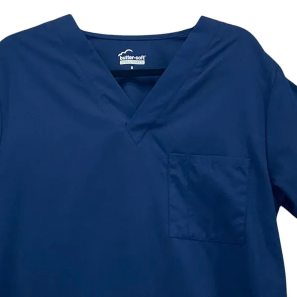 Butter Soft Scrub Top Navy Small‎ Blue - Image 3