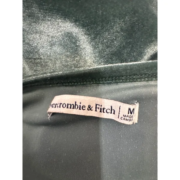 Abercrombie & Fitch Emerald Green Velvet Cowl Neck Bodysuit NWT Medium - Image 3