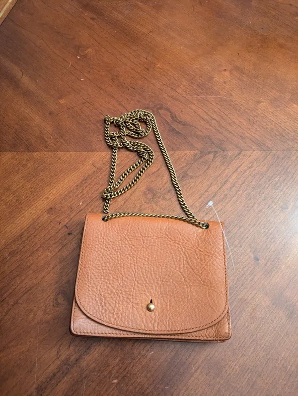 MADEWELL The Leather Collar Stud mini crossbody bag English Saddle EUC - Image 3