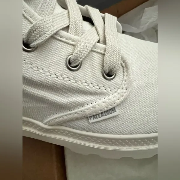 PALLADIUM PAMPA HI high top Canvas lace up boots/sneakers , size 8.5 Star White - Image 11