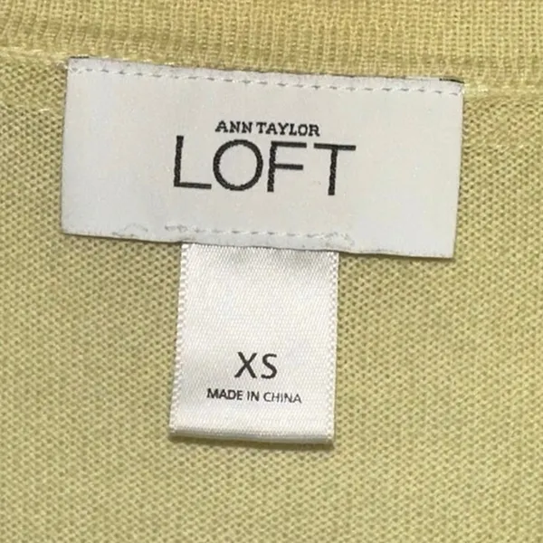 LOFT Yellow Cardigan XS Lightweight Button‎ Front V Neck Long Sleeve - Image 3