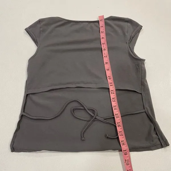 Garage Gray Scoop Neck Cap Sleeve Tee Shirt Women’s Size L - Image 5