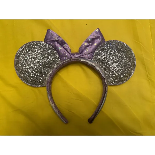 Disney Parks Tomorrowland Celestial Silver & Purple Minnie Mouse Ear Headband - Image 2