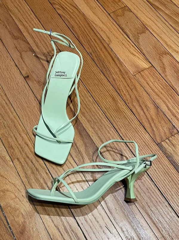Jeffrey Campbell Fluxx In Green Mint colorful kitten low heel y2k square coquett - Image 2