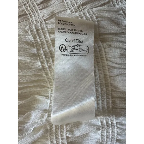 Anthropologie Maeve Smocked Button-Front Top Vanilla White Medium - Image 7