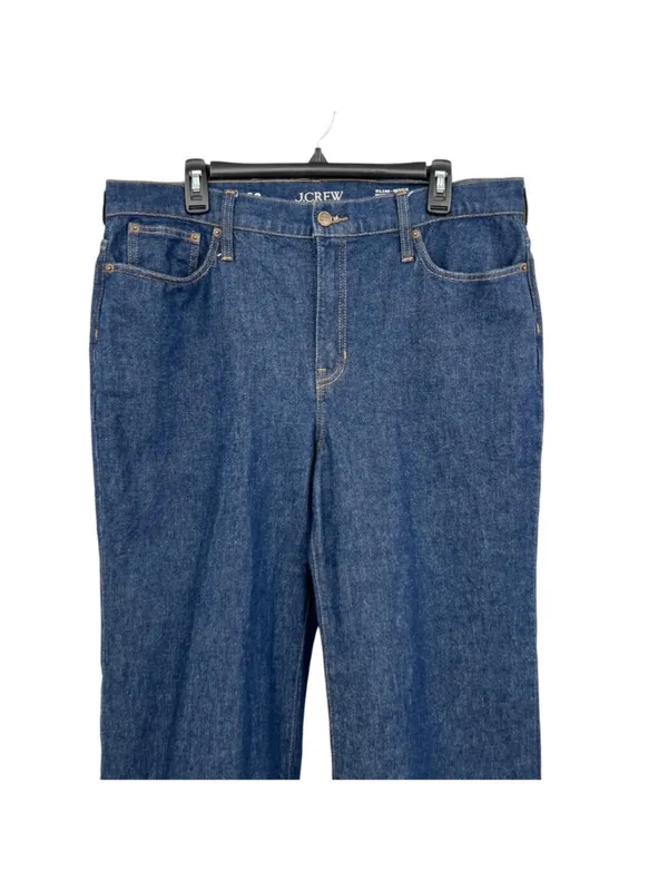 J.Crew Womens Slim-Wide High-Rise Semi-Stretch Denim Jeans Size 32 - Image 2