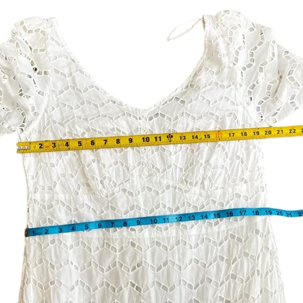 Gretchen Scott little bo peep maxi La Di Da Eyelet Cotton White dress Sz L P-8 - Image 14