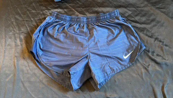 Nike Blue Striped  Running Shirts - Image 2