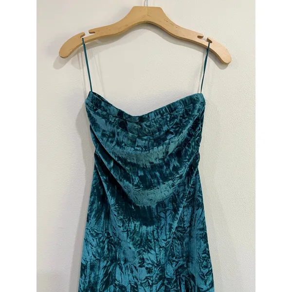 Urban Outfitters Silence + Noise‎ Velvet Strapless Midi Dress Dark Grunge Romantic Size S - Image 6