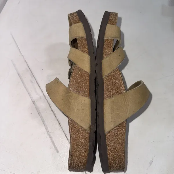 Birkenstock Franca Tan Leather Crisscross Strappy Slides Sandals Size EU 38 N - Image 14