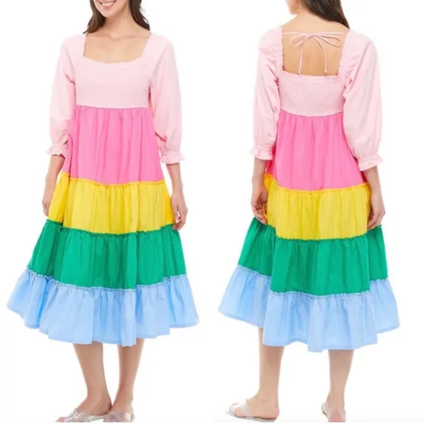 CROWN & IVY Rainbow Striped Maxi Dress - Image 2