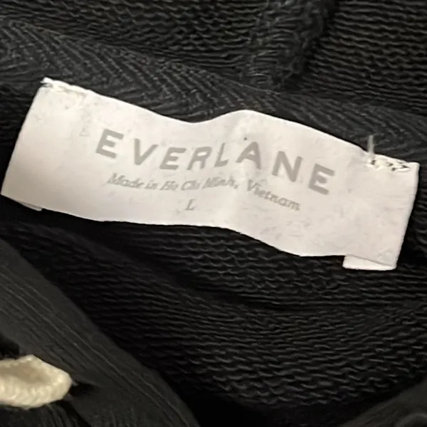 Everlane The 100% Human Typography‎ Hoodie black and white size large - Image 5