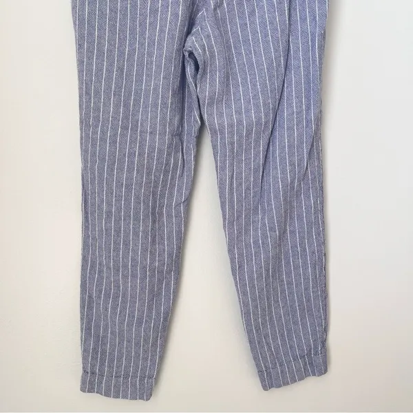 Abercrombie & Fitch Blue White Striped Linen Pants Size XS - Image 10