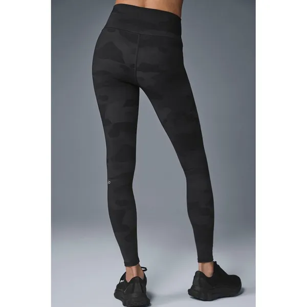Alo Yoga High Waist Camo Vapor Leggings Black Camouflage Size S - Image 3