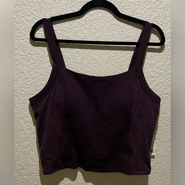 Lululemon NWT Align Lace Panel Tank Top Black Plum Size XL B/C Cup - Image 7