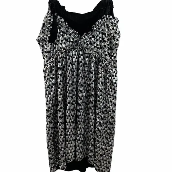 Zara Metallic silver black Cocktail mini Dress - Image 8