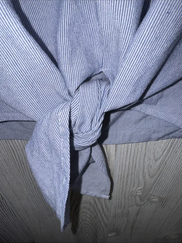 Madewell Dusty Blue Front-Tie Crop Top - Image 5