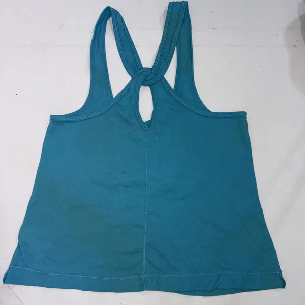 Y2K Vintage Aeropostale Blue Green Embroidered‎ Logo Cross Cross Tank Top - Image 9