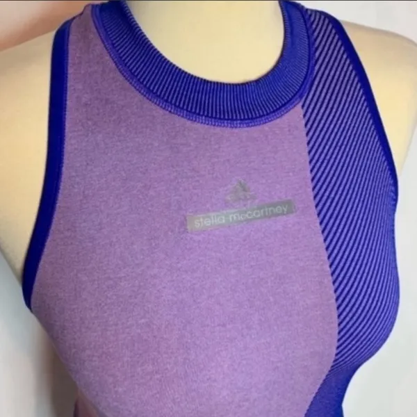Adidas Stella McCartney seamless tank top‎ Sz M purple blue - Image 3