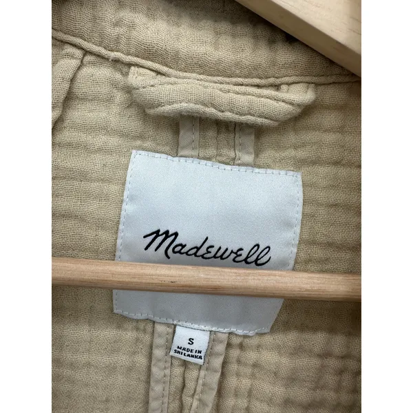 Madewell Blazer Women Small‎ Lightspun Dorset Gauze Slouchy Oversized Khaki - Image 7