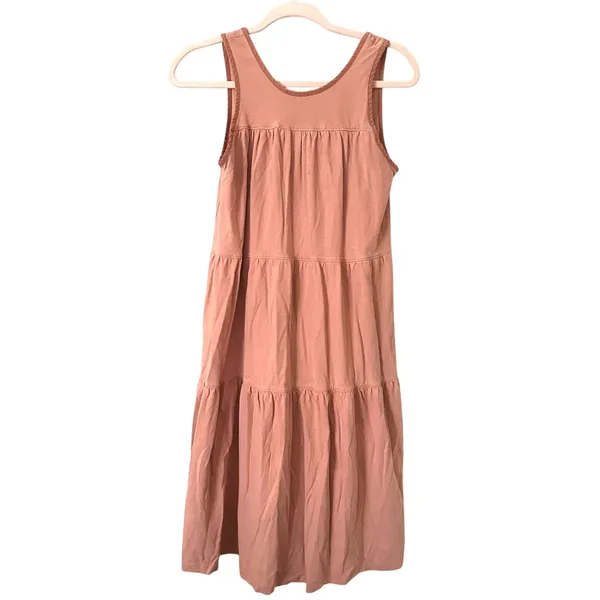 EVERLANE The‎ Weekend Tiered Tank Midi Dress Pink XS - Image 2