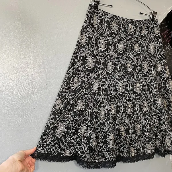 Black Whimsigoth Size Large Swing Skirt Dark Romantic Gothic Fairy Grunge Lace - Image 2