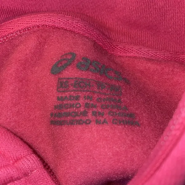 Asics Jacket Womens XS Pink Logo Full Zip Mock Neck Sweatshirt Pockets NWT - Image 7