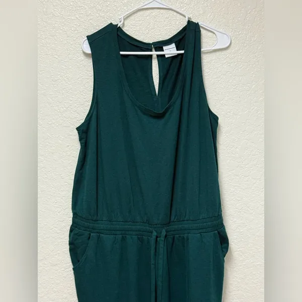Everest Green Sleeveless Sweatpant Jumpsuit - Image 4