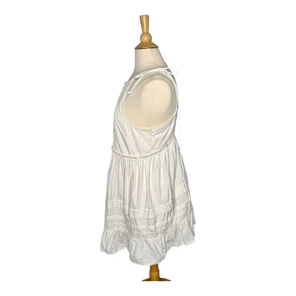 Free People Adella Mini Dress Womens Small Ivory White Boho‎ Open Back Button - Image 9