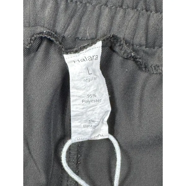 Halara High Waisted Pleated Wide Leg Work Pants Black Pull On Size L Regular - Image 5