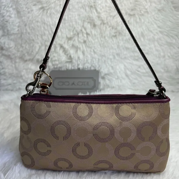 COACH y2k Purple Ashely Signature Canvas Wristlet Mini Purse - Image 2
