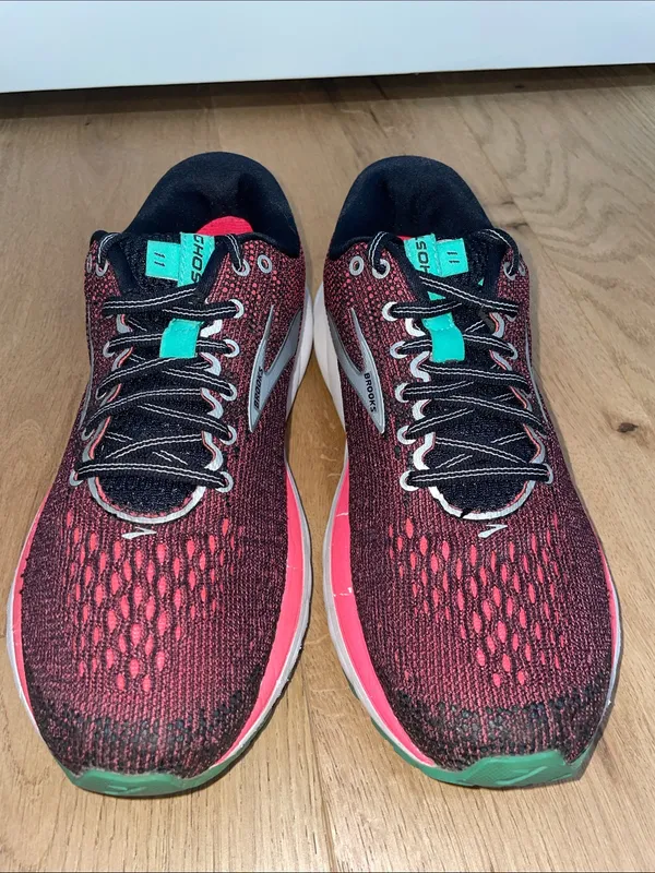 Brooks Ghost 11 Women's Running Sneakers Black & Pink with Teal Accents Size 8.5 - Image 6