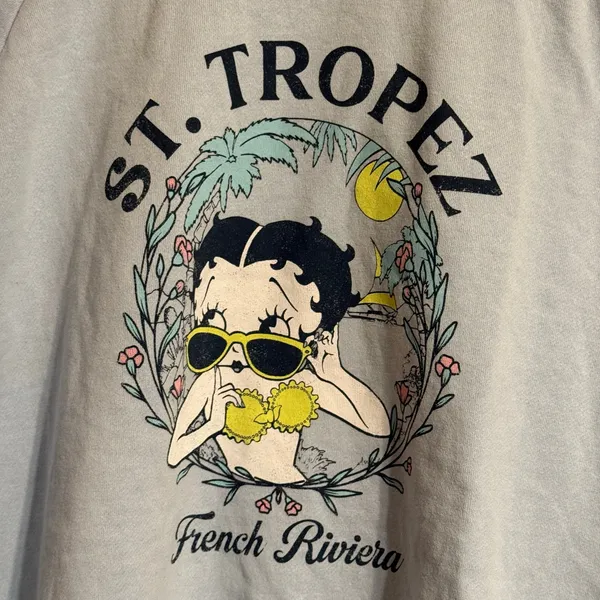 Betty Boop St. Tropez Graphic Sweatshirt XXL NWT - Image 3