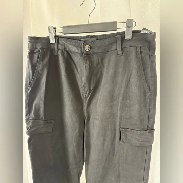 RISEN High Rise Side Slit Cargo‎ Bootcut Black Jeans - RDP5649 - Size 15/32 623 - Image 7