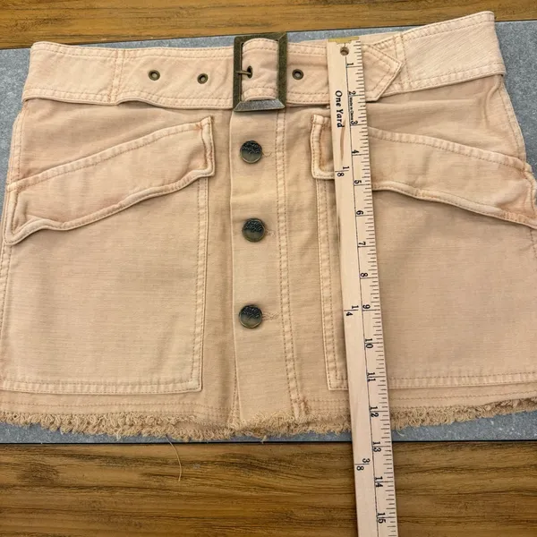 Free People Hang On Tight Belted Utility Mini Skirt in Sand Size 6 NWOT - Image 14