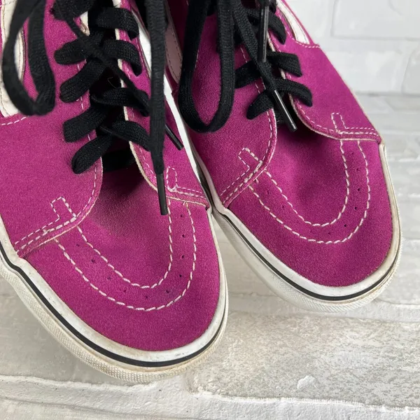Vans Sk8-Hi Top Sneakers Pink Womens 9 Mens 7.5 Canvas Suede Lace Up Shoes 40EU‎ - Image 13