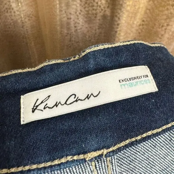 KanCan Dark Wash Distressed Faded High Rise Stretchy Cropped Jeans 14/32 - Image 3