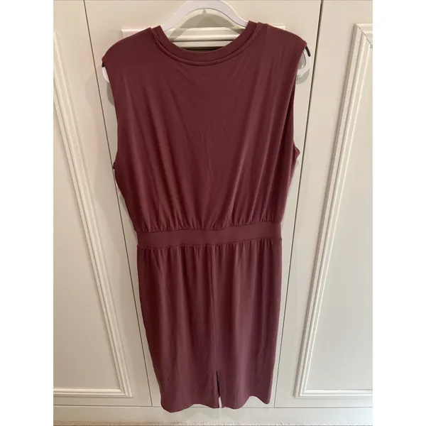 Athleta Santorini Cinch Dress Size Large Tawny Rose Athleisure Travel Stretch - Image 4