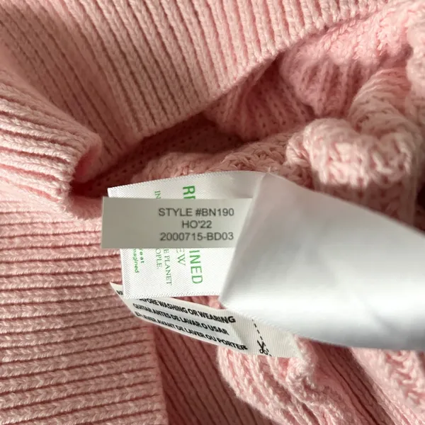 J.Crew Women's Pink Shaker Stitch Cotton Crewneck Raglan Sweater BN190 Size XS - Image 5
