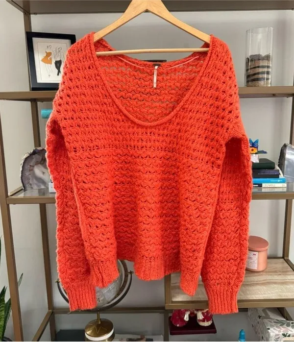 Free People Slouchy V Neck Sweater - Image 4