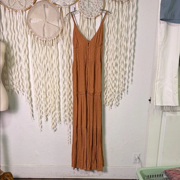 Anthropologie Rusty Peach Tiered Maxi Dress - Image 2