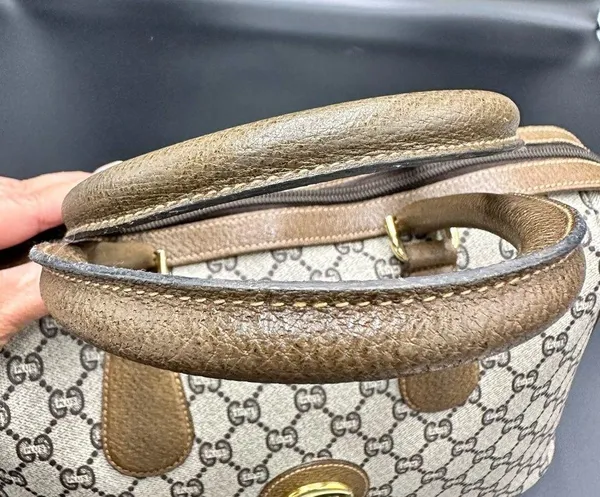 Gucci Brown Plus GG Coated Canvas Boston Bag - Image 9