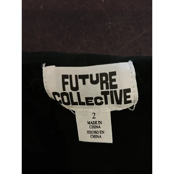 Future Collective Skirt Womens 2 Black Satin Pleated Waist Maxi Lined Full - Image 9