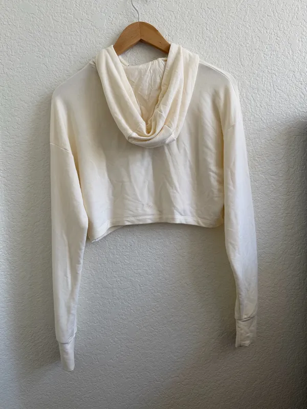 Gymshark Whitney Simmons Cropped Sweater Ivory Cream Size M - Image 4