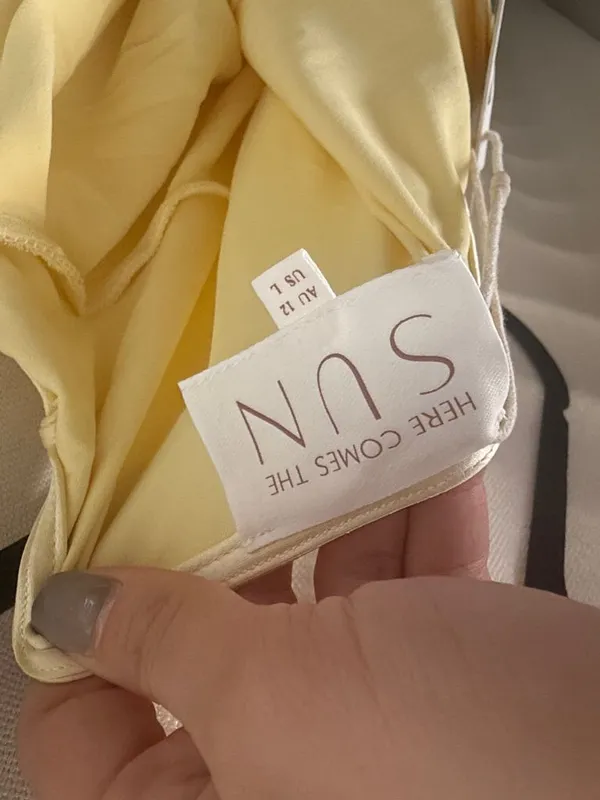 Selfie Leslie One-Shoulder Satin Slip Dress in Pale Yellow - Image 6